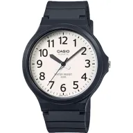 שעון יד אנלוגי יוניסקס עם רצועת סיליקון שחורה Casio MW-240-7BVDF - לבן