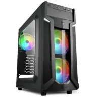 מארז מחשב ללא ספק Sharkoon VG6-W Black / RGB ATX - צבע שחור