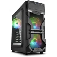 מארז מחשב ללא ספק Sharkoon VG7-W Window ATX - צבע שחור עם RGB