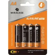4 סוללות AA לא נטענות Miracase Alkaline 