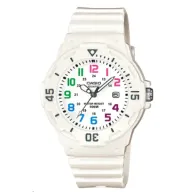 שעון יד אנלוגי לנשים עם רצועת סיליקון לבנה Casio LRW-200H-7BVDF - לבן