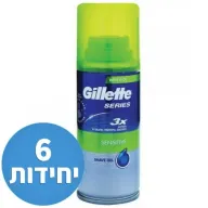 ג`ל גילוח לעור רגיש Gillette - נפח 75 מ''ל - 6 יחידות