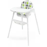 כיסא אוכל עם ריפוד פי וי סי Twigy Back 2 Basics  - צבע לבן עם ריפוד ירוק אפור