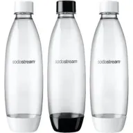 3 בקבוקים 1 ליטר למכונות Sodastream Spirit / OneTouch / Genesis - צבע לבן / שחור