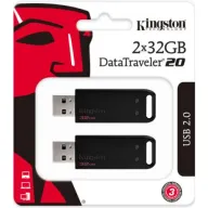 מארז 2 זכרונות ניידים Kingston DataTraveler 20 32GB USB 2.0