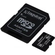 כרטיס זיכרון עם מתאם Kingston Micro SDHC Canvas Select Plus UHS-I SDCS2/16GB - נפח 16GB