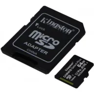 כרטיס זיכרון עם מתאם Kingston Micro SDXC Canvas Select Plus UHS-I SDCS2/64GB - נפח 64GB