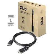 מציאון ועודפים - כבל Club3D Active CAC-1082 מחיבור DisplayPort 1.4 זכר לחיבור HDMI 2.0b 4K60Hz UHD/3D HDR זכר באורך 2 מטר