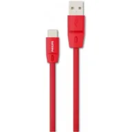 כבל סנכרון וטעינה USB מסוג Philips C אורך 1.2 מטר - צבע אדום