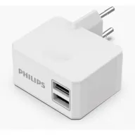 מטען קיר 2 יציאות Philips 3.4A DLP4316N/97 - USB - צבע לבן 