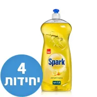 נוזל כלים בניחוח לימון 1.5 ליטר Sano Spark - סך הכל 4 יחידות