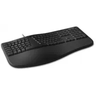 מקלדת ארגונומית חוטית Microsoft Wired Ergonomic Keyboard  - דגם LXM-00016 (אריזת Retail) - צבע שחור - עברית / אנגלית