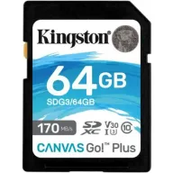 כרטיס זיכרון Kingston SDXC Canvas Go Plus UHS-I SDG3/64GB - נפח 64GB