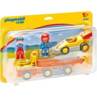 משאית גרירה עם מכונית מירוץ - ערכה לגיל הרך Playmobil 1.2.3 6761 