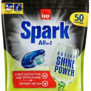 image #0 of טבליות למדיח סנו Spark All In 1- סך הכל 50 טבליות במארז