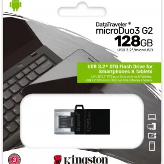 image #2 of זכרון נייד Kingston DataTraveler microDuo 3.0 G2 128GB microUSB / USB Type-A DTDUO3G2/128GB