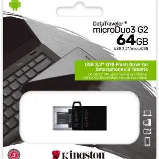 image #2 of זכרון נייד Kingston DataTraveler microDuo 3.0 G2 64GB microUSB / USB Type-A DTDUO3G2/64GB