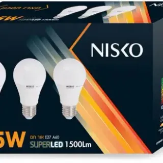image #0 of 3 נורות LED ליבון NISKO 15W E27 A60 - אור חם