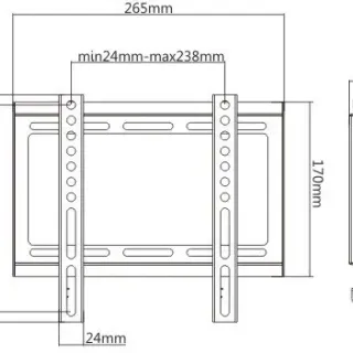image #1 of מתקן תלייה צמוד קיר למסכים בגודל 23 עד 42 אינטש Brateck KL22G-22F