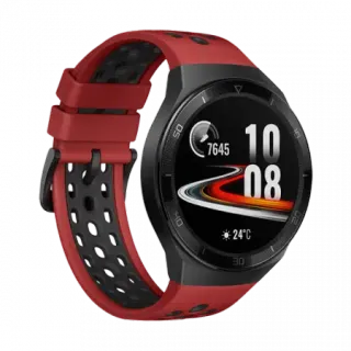 image #1 of שעון חכם Huawei Watch GT2e - צבע שעון: Lava Red - צבע רצועה: Red & Black TPU
