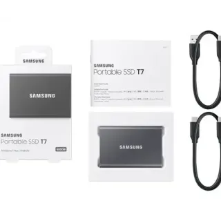 image #7 of כונן קשיח SSD חיצוני Samsung Portable SSD T7 USB 3.2 MU-PC500T/WW - נפח 500GB - צבע אפור