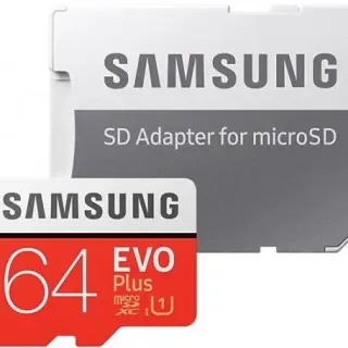 image #0 of כרטיס זיכרון Samsung EVO Plus Micro SDXC UHS-I MB-MC64HA - נפח 64GB - עם מתאם ל-SD