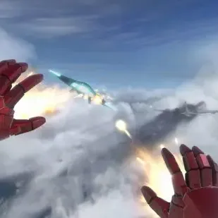 image #2 of מארז משחק + זוג בקרי תנועה לפלייסטיישן 4 - Marvel Iron-Man VR