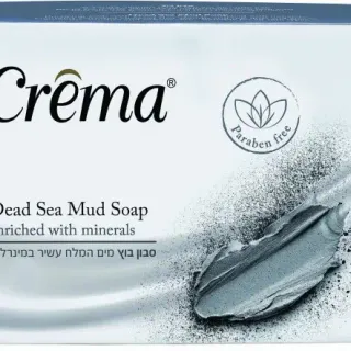 image #1 of סבון מוצק Crema בוץ ים המלח בגודל 100 גרם - 4 מארזים, בכל מארז 4 יחידות, סך הכל 16 סבונים