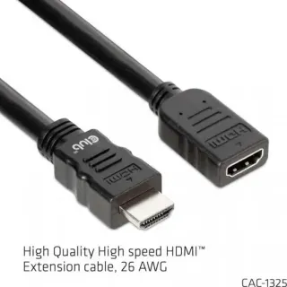 image #2 of כבל מאריך HDMI 4K60Hz UHD/3D זכר לנקבה באורך 5 מטר Club3D High Speed CAC-1325