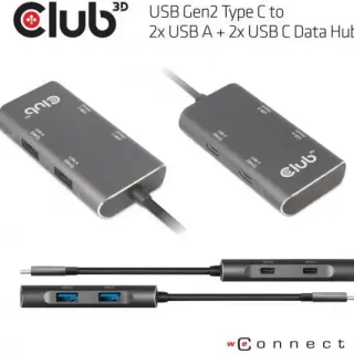 image #3 of מפצל בחיבור USB 3.1 Club3D 2xUSB Type A + 2xUSB Type-C Data Hub 