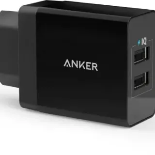 image #0 of מטען קיר 2 יציאות Anker PowerPort II 24W - USB - צבע שחור