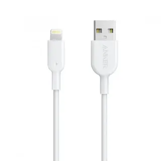 image #0 of כבל סנכרון וטעינה Anker PowerLine II בחיבור USB Type-A לחיבור Lightning באורך 0.9 מטר - צבע לבן