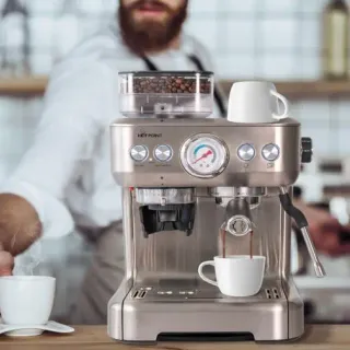 image #1 of מכונת קפה Hot Point Home Barista CM5700A  - צבע נירוסטה