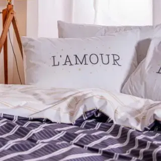image #4 of סט מצעי כותנה אמור Amour למיטה זוגית 160X200 מבית Vardinon 