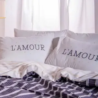 image #0 of סט מצעי כותנה אמור Amour למיטה זוגית 160X200 מבית Vardinon 