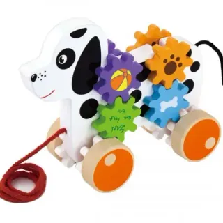 image #0 of צעצוע משיכה מבית Viga - כלב עם גלגלי שיניים