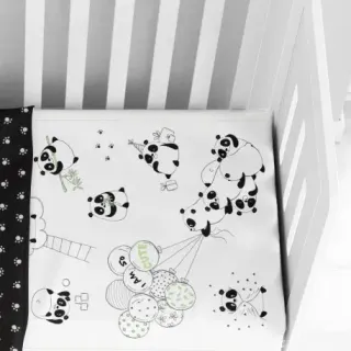 image #0 of זוג סדיני כותנה אורגנית לתינוקות ליטל פנדה Little Panda בגודל 70X140 מבית Vardinon 