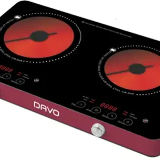 image #0 of כירת בישול קרמית כפולה Davo DAV302 - צבע אדום