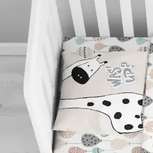 image #1 of זוג סדיני כותנה אורגנית למיטת תינוק ספארי Safari בגודל 70X140 מבית Vardinon 