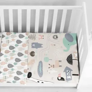 image #0 of זוג סדיני כותנה אורגנית למיטת תינוק ספארי Safari בגודל 70X140 מבית Vardinon 