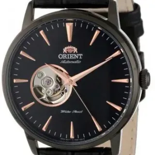image #0 of שעון יד אנלוגי אוטומטי לגברים Orient Open Heart FAG02001B0 - צבע שחור עם רצועת עור שחורה