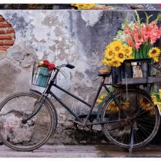 image #0 of פאזל 500 חלקים מבית Educa - אופניים עם פרחים