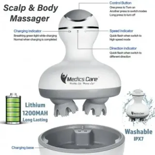 image #4 of מכשיר עיסוי לקרקפת ולגוף Medics Care MC-6701  