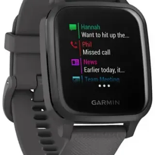 image #1 of שעון חכם Garmin Venu SQ - צבע שחור עם רצועת סיליקון בצבע אפור - כולל תמיכה מלאה בעברית - שנתיים אחריות יבואן רשמי על ידי רונלייט