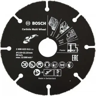 image #0 of דיסק קרביד 4.5'' רב שימושי Bosch Carbide Cutting Disc Multi Wheel