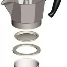 image #2 of מקינטה ל- 3 כוסות קפה Bialetti 1162 Moka Express - כסוף