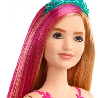 image #2 of ברבי דרימטופה - ברבי נסיכה עם פסים ורודים בשיער מבית Mattel