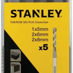 image #0 of סט 5 מקדחים לפטישון Stanley STA54372-XJ SDS Plus