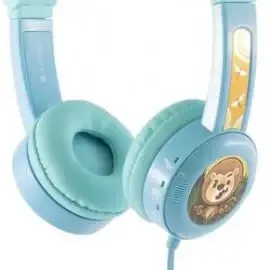 image #1 of אוזניות מתקפלות עם הגבלת ווליום ומיקרופון לילדים BuddyPhones Travel - צבע כחול בהיר