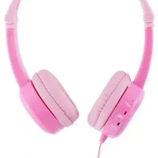 image #0 of אוזניות מתקפלות עם הגבלת ווליום ומיקרופון לילדים BuddyPhones Travel - צבע ורוד